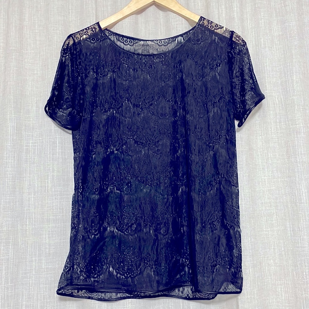 American Apparel black lace blouse